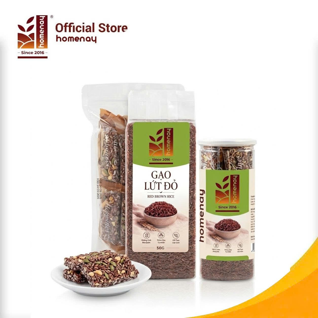 Thanh Hạt Gạo Lứt Rong Biển Home Nay Organic Siêu Hạt